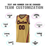 Custom Old Gold Shoulders Star Pattern Side Color Block Sports Uniform Basketball Jersey