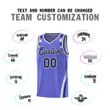 Custom Purple Shoulders Star Pattern Side Color Block Sports Uniform Basketball Jersey