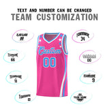 Custom Pink Shoulders Star Pattern Side Color Block Sports Uniform Basketball Jersey