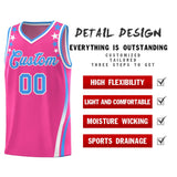 Custom Pink Shoulders Star Pattern Side Color Block Sports Uniform Basketball Jersey