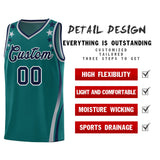 Custom Aqua Shoulders Star Pattern Side Color Block Sports Uniform Basketball Jersey
