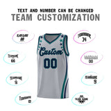 Custom Gray Shoulders Star Pattern Side Color Block Sports Uniform Basketball Jersey