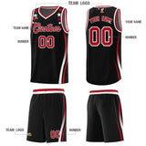 Custom Black Shoulders Star Pattern Side Color Block Sports Uniform Basketball Jersey