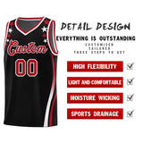 Custom Black Shoulders Star Pattern Side Color Block Sports Uniform Basketball Jersey