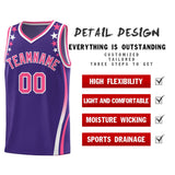 Custom Purple Shoulders Star Pattern Side Color Block Sports Uniform Basketball Jersey