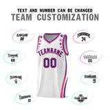 Custom White Shoulders Star Pattern Side Color Block Sports Uniform Basketball Jersey