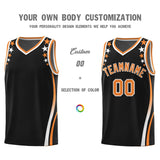 Custom Black Shoulders Star Pattern Side Color Block Sports Uniform Basketball Jersey