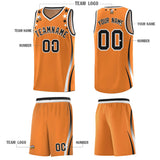 Custom Orange Shoulders Star Pattern Side Color Block Sports Uniform Basketball Jersey