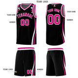 Custom Black Shoulders Star Pattern Side Color Block Sports Uniform Basketball Jersey