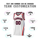 Custom White Shoulders Star Pattern Side Color Block Sports Uniform Basketball Jersey