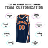 Custom Navy Shoulders Star Pattern Side Color Block Sports Uniform Basketball Jersey