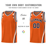 Custom Orange Shoulders Star Pattern Side Color Block Sports Uniform Basketball Jersey