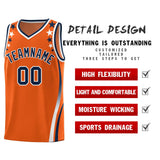 Custom Orange Shoulders Star Pattern Side Color Block Sports Uniform Basketball Jersey