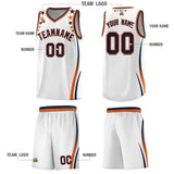 Custom White Shoulders Star Pattern Side Color Block Sports Uniform Basketball Jersey