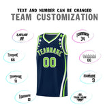 Custom Navy Shoulders Star Pattern Side Color Block Sports Uniform Basketball Jersey