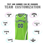 Custom Neon Green Shoulders Star Pattern Side Color Block Sports Uniform Basketball Jersey