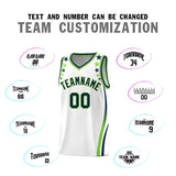 Custom White Shoulders Star Pattern Side Color Block Sports Uniform Basketball Jersey