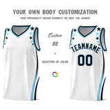 Custom White Shoulders Star Pattern Side Color Block Sports Uniform Basketball Jersey