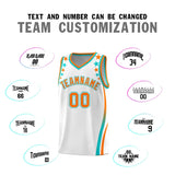 Custom White Shoulders Star Pattern Side Color Block Sports Uniform Basketball Jersey