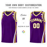 Custom Purple Shoulders Star Pattern Side Color Block Sports Uniform Basketball Jersey