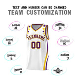 Custom White Shoulders Star Pattern Side Color Block Sports Uniform Basketball Jersey