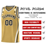 Custom Old Gold Shoulders Star Pattern Side Color Block Sports Uniform Basketball Jersey