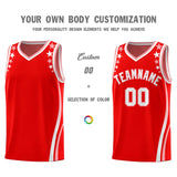 Custom Red Shoulders Star Pattern Side Color Block Sports Uniform Basketball Jersey