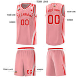Custom Pink Shoulders Star Pattern Side Color Block Sports Uniform Basketball Jersey