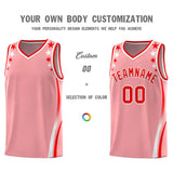 Custom Pink Shoulders Star Pattern Side Color Block Sports Uniform Basketball Jersey