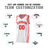 Custom White Shoulders Star Pattern Side Color Block Sports Uniform Basketball Jersey