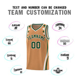 Custom Light Brown Shoulders Star Pattern Side Color Block Sports Uniform Basketball Jersey