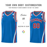 Custom Royal Shoulders Star Pattern Side Color Block Sports Uniform Basketball Jersey
