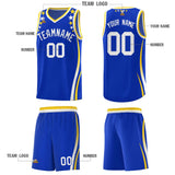 Custom Royal Shoulders Star Pattern Side Color Block Sports Uniform Basketball Jersey