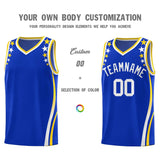 Custom Royal Shoulders Star Pattern Side Color Block Sports Uniform Basketball Jersey