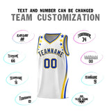 Custom White Shoulders Star Pattern Side Color Block Sports Uniform Basketball Jersey