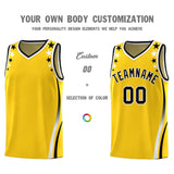 Custom Gold Shoulders Star Pattern Side Color Block Sports Uniform Basketball Jersey