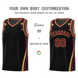 Custom Black Shoulders Star Pattern Side Color Block Sports Uniform Basketball Jersey