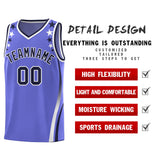 Custom Purple Shoulders Star Pattern Side Color Block Sports Uniform Basketball Jersey