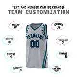 Custom Gray Shoulders Star Pattern Side Color Block Sports Uniform Basketball Jersey