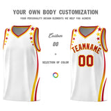 Custom White Shoulders Star Pattern Side Color Block Sports Uniform Basketball Jersey