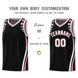 Custom Black Shoulders Star Pattern Side Color Block Sports Uniform Basketball Jersey