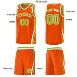 Custom Orange Shoulders Star Pattern Side Color Block Sports Uniform Basketball Jersey