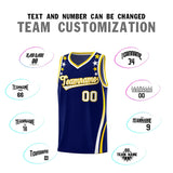 Custom Navy Shoulders Star Pattern Side Color Block Sports Uniform Basketball Jersey