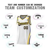 Custom White Shoulders Star Pattern Side Color Block Sports Uniform Basketball Jersey