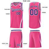 Custom Pink Shoulders Star Pattern Side Color Block Sports Uniform Basketball Jersey