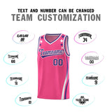 Custom Pink Shoulders Star Pattern Side Color Block Sports Uniform Basketball Jersey