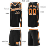 Custom Black Shoulders Star Pattern Side Color Block Sports Uniform Basketball Jersey