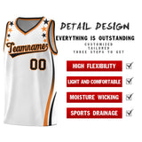 Custom White Shoulders Star Pattern Side Color Block Sports Uniform Basketball Jersey