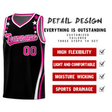 Custom Black Shoulders Star Pattern Side Color Block Sports Uniform Basketball Jersey