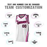 Custom White Shoulders Star Pattern Side Color Block Sports Uniform Basketball Jersey